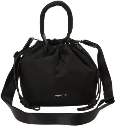 black nylon drawstring bag | agnès b.