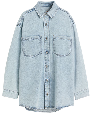 Feather Soft Denim Shirt - Pale denim blue - Ladies | H&M US