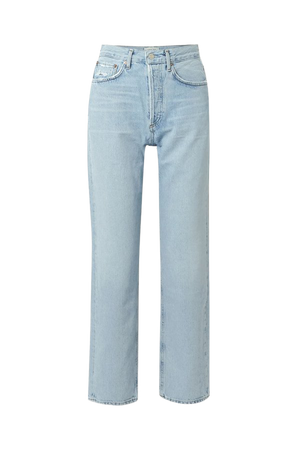 Mid denim '90s distressed mid-rise straight-leg jeans | AGOLDE | NET-A-PORTER