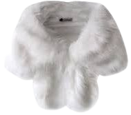 fur shawl white