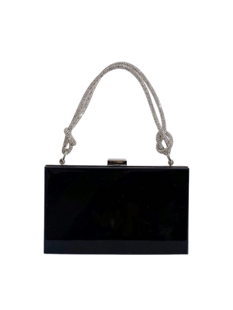 Mini Solid Black Acrylic Clutch Bag With Diamond Decor Top-handle Crossbody Bag Women's Casual Handbag | SHEIN USA