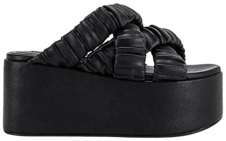 Simon Miller Vegan Criss Cross Coaster Platform Sandal in Black | REVOLVE