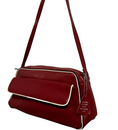 vintage red leather bag