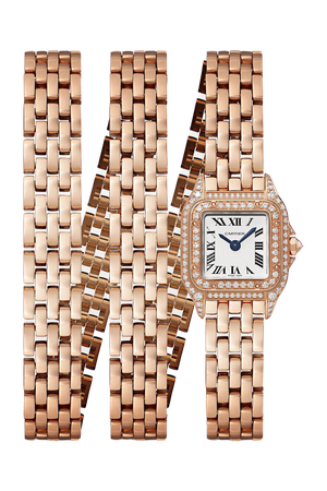 Rose gold Panthère de Cartier Manchette 20mm small 18-karat rose gold and diamond watch | Cartier | NET-A-PORTER