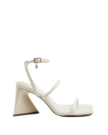 Cream wide fit heeled sandals | River Island