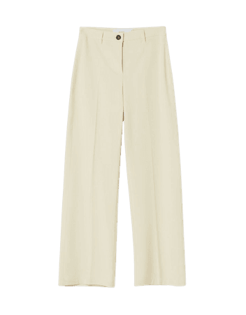 Wide-leg pants with belt loops - Tailoring - Woman | Bershka