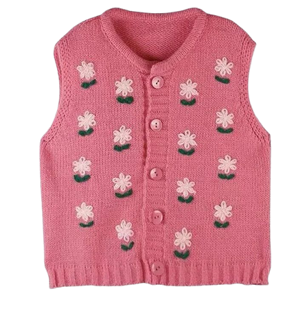 Cottagecore Floral Embroidered Knit Vest | AESTHETIC CLOTHING – Boogzel Clothing
