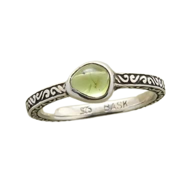 organic peridot ring green