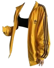 yellow adidas hoodie coat jacket black bra bralette top set
