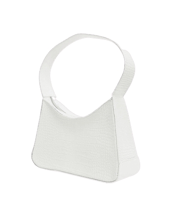 ASOS DESIGN half moon shoulder bag in white croc | ASOS