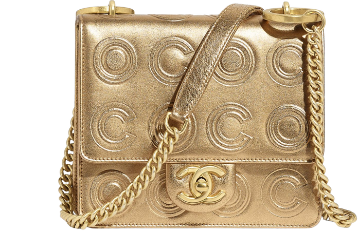 Chanel flap bag Metallic Calfskin & Gold-Tone Metal Gold