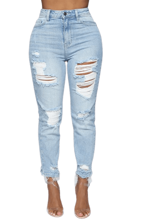 Finesse High Rise Mom Jeans - Light Blue Wash | Fashion Nova, Jeans | Fashion Nova