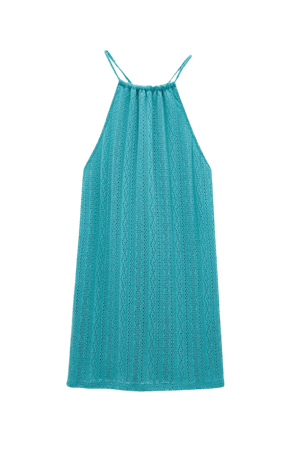 Halterneck mini dress with open knit design - pull&bear