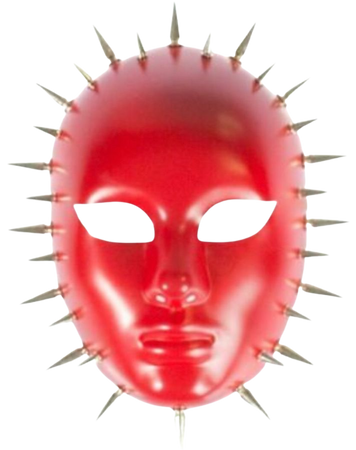 red spike wet look mask