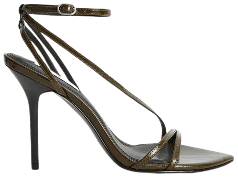 Adela Khaki Leather Strappy Sandals – REISS