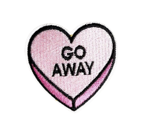 go away candy heart patch