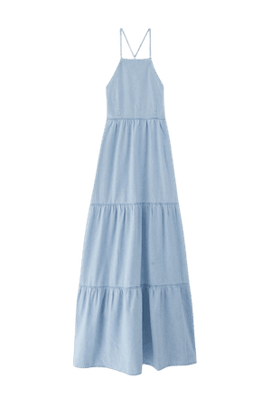 Long denim dress - ecologically grown cotton (at least 50%) - pull&bear