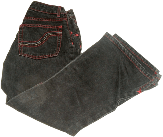 Jnco VTG jeans Jrs Black red stitching crop skater 90s raver rainbow sz 5 sample | eBay