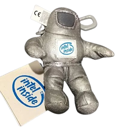 Intel Bunny Man 90s Silver Keychain