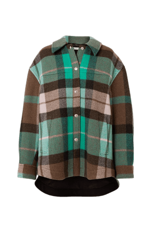 Turquoise Oversized checked wool-blend jacket | Acne Studios | NET-A-PORTER