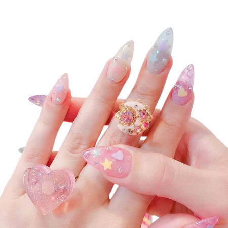 Kawaii Sheer Colored Nails
