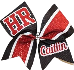 red black and white cheer bow