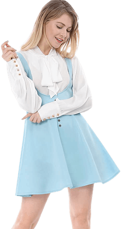 Amazon.com: Allegra K Women Button Decor Flared Hem Above Knee Dress Suspender Skirt X-Large Brown : Clothing, Shoes & Jewelry