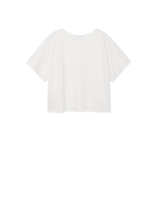 Textured cotton t-shirt - Women | Mango USA