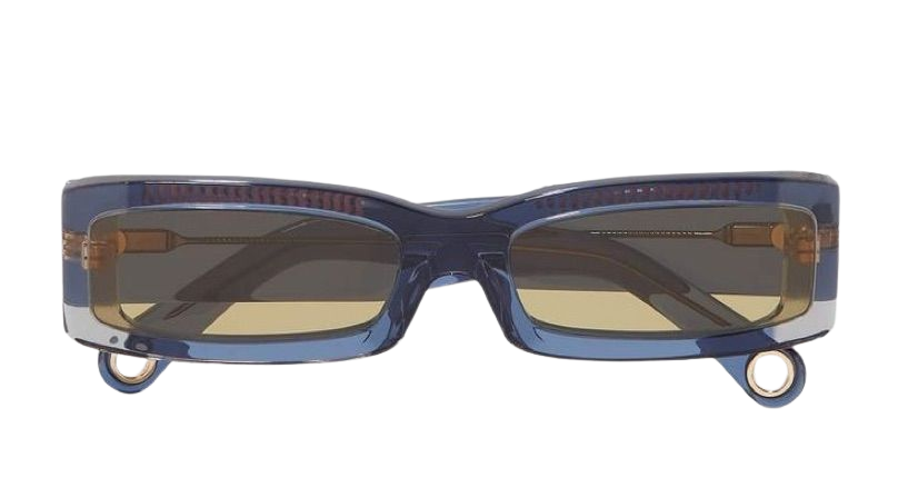 translucent blue sunglasses