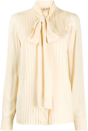 Nº21 Pleated Pussy Bow Blouse - Farfetch