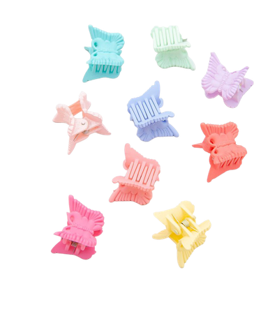 Colourful Pastel Butterfly Matte Hair Clip Set – Minga US