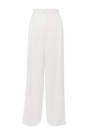 Silk-satin Pants - Ivory
