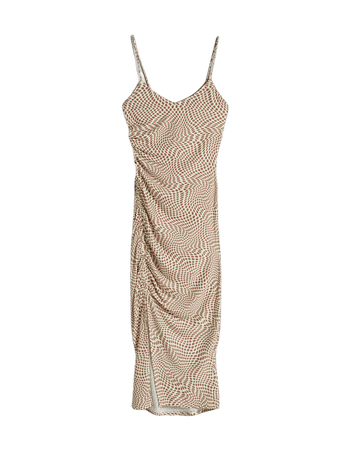 Gathered midi dress with print - Dresses - Woman | Bershka