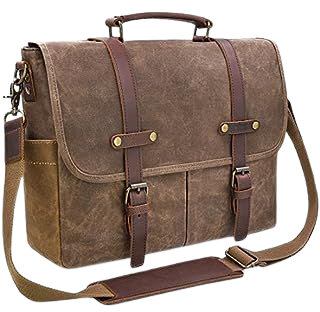 Amazon.com: NerIion Messenger Bag for Men 15.6 Inch Vintage Canvas Genuine Leather Briefcase for Men Laptop Bag Waterproof Computer Satchel Shoulder Bag (Brown) : Electronics