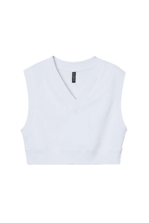 Cropped Sweatshirt jersey Vest - White - Ladies | H&M US
