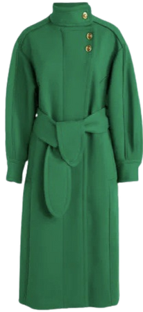 green wool coat