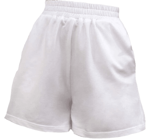 white sweat shorts