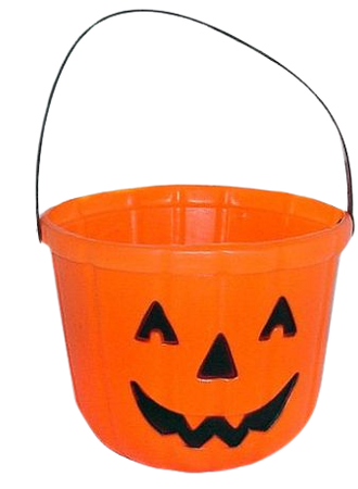 Amazon.com: One Orange Plastic Pumpkin Jack O Lantern Design Trick Or Treat Bucket - 6": Kitchen & Dining