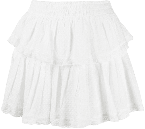 Loveshackfancy Ruffled Cotton Mini Skirt In White | ModeSens