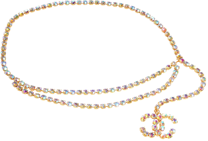Chanel Vintage 90’s Runway Rhinestone Double Strand CC Diamond Belt For Sale at 1stDibs | chanel rhinestone belt, chanel diamond belt
