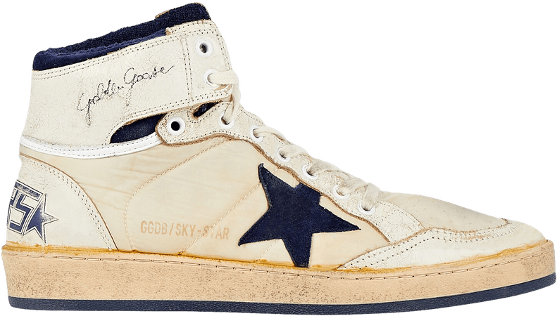Golden Goose Sky Star Leather Sneakers In White | INTERMIX®