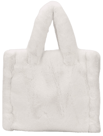 white fluffy bag