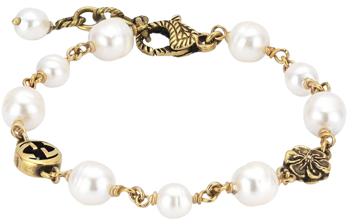 Gucci Interlocking G Flower Pearl Bracelet - Farfetch