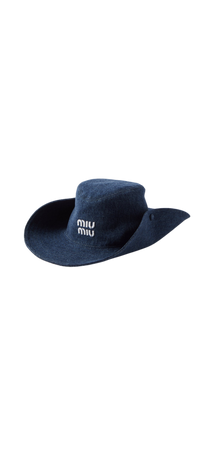 Miu Miu Logo Denim Western Hat Cowboy
