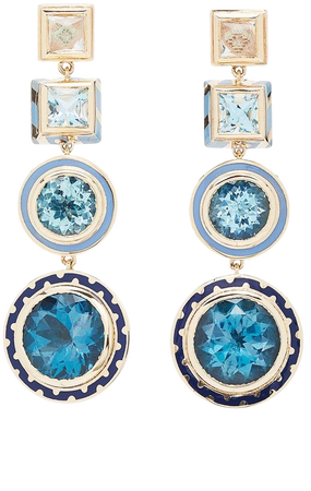 Candy Lacquer Blue Chandelier Earrings by Alice Cicolini | Moda Operandi