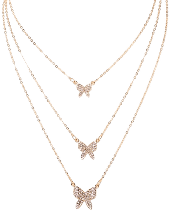 Looking Fly Butterfly Layered Necklace - Gold | Fashion Nova, Jewelry | Fashion Nova