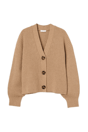 Rib-knit Cardigan - Camel - Ladies | H&M US
