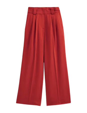 Relaxed Wide Leg Trousers - Tomato | Boden US