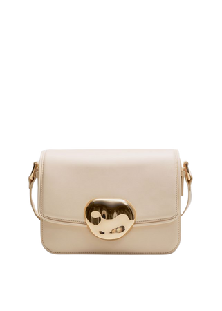 Sculptural Buckle Leather Bag - Cream - Shoulderbags - & Other Stories US