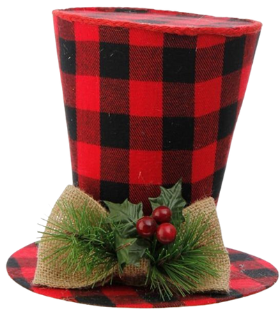 Buffalo Plaid Christmas Top Hat | Buffalo plaid christmas tree, Buffalo plaid christmas, Plaid christmas stockings